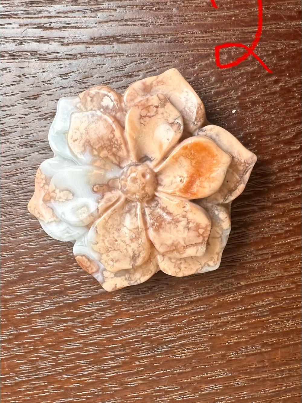 RESERVED FOR CG Petal Agate Flower Pendant Necklace on Chain - Picture 15 of 16